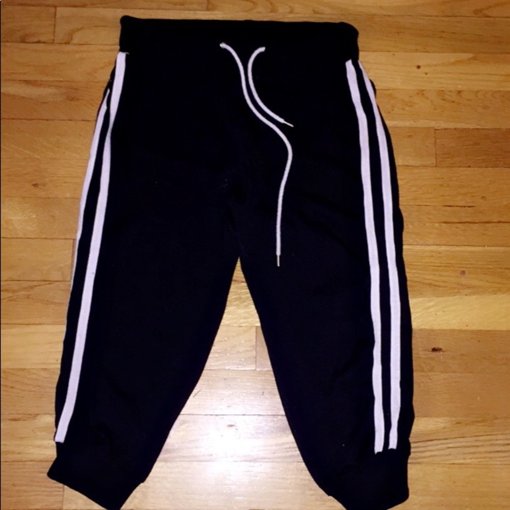 crop striped joggers